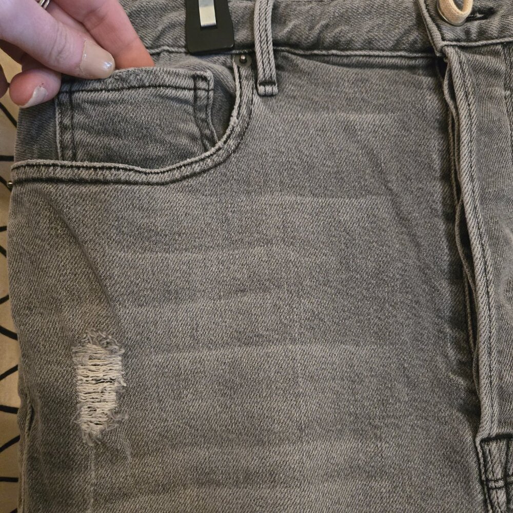Frame Le Original Jeans Womens Ash Gray Distressed High Rise size 33 - Picture 5 of 13